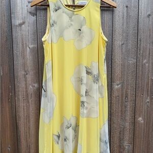 Calvin Klein Yellow Sleeveless Midi Sundress
